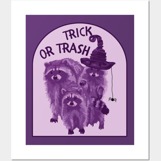 Trick or Trash Raccoons Wall Art by Slightly Unhinged